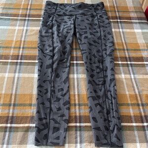LULULEMON Ladies high waist black Patterned Leggings Ankle-6
